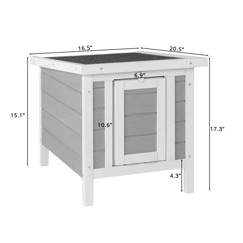 Gray Waterproof Wood Weather Resistant Animal Hutch