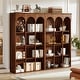 preview thumbnail 14 of 21, 70.9" Tall Arched Bookcase for Living Room, 5-Tier Freestanding Wooden Bookshelf, Mid-Century Modern Library Book Shelving Unit 2pcs - Brown