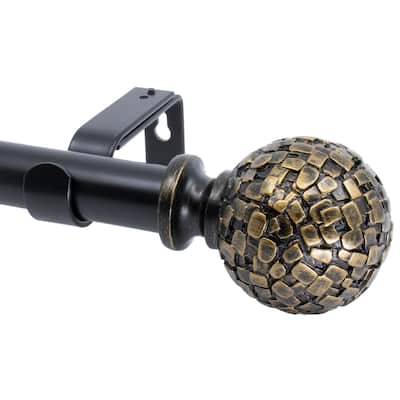 Meriville 1" Diameter Telescoping Single Window Treatment Curtain Rod, Fuso