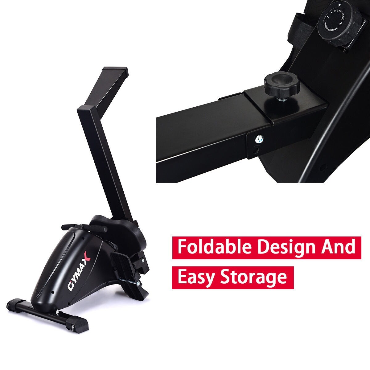 Gymax Foldable Magnetic Rowing Machine Rower w 10 Level Tension