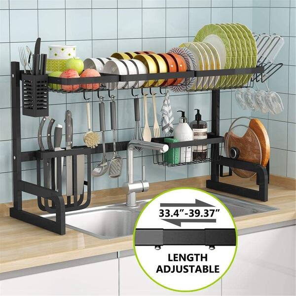 >1easylife Over The Sink Dish Drying Rack Length Adjustable Overstock 32188147