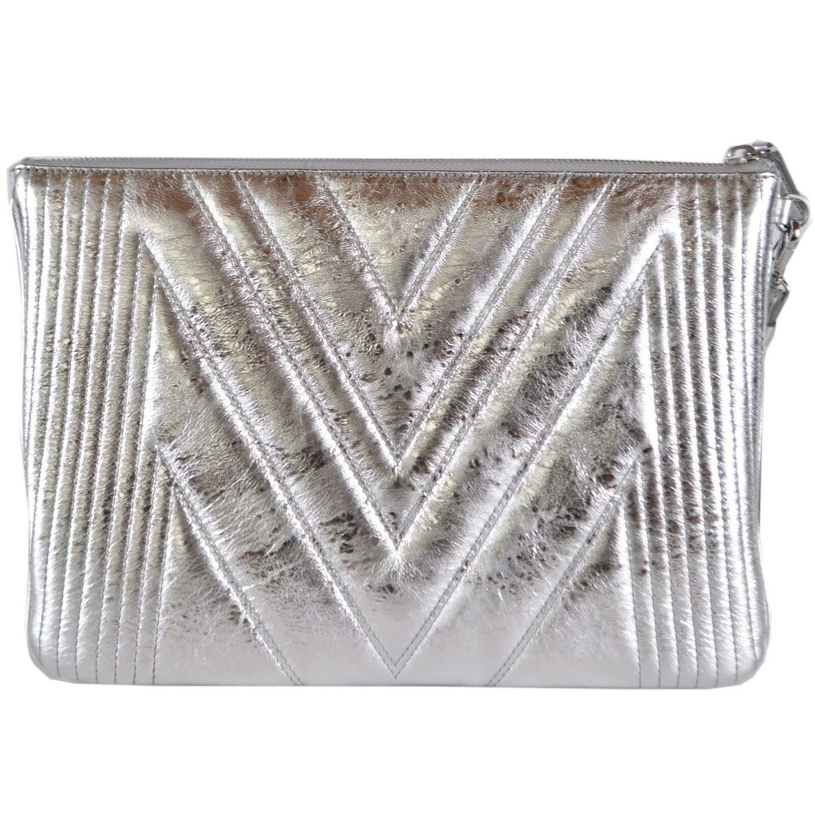 silver leather purse