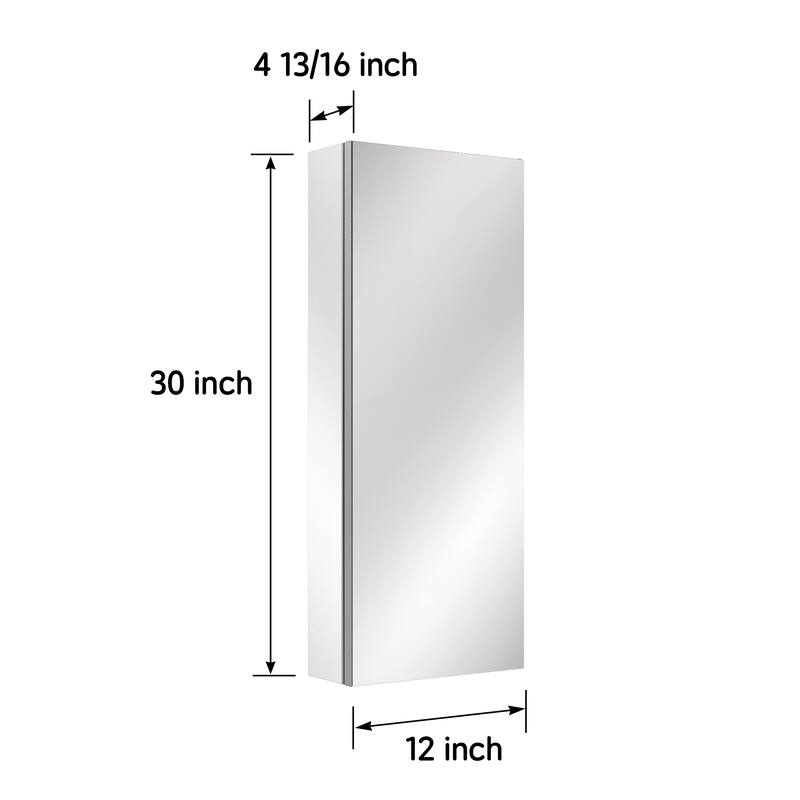 Topcraft Wall Mounted Aluminum Framed Medicine Cabinet