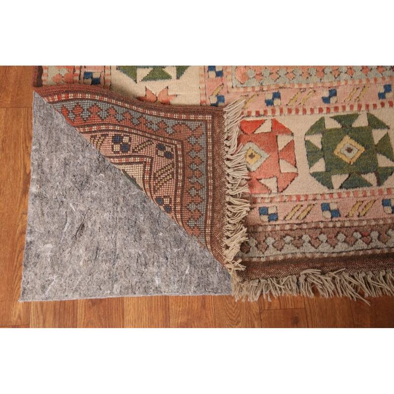 Blue Geometric Anatolian Turkish Area Rug Handmade Wool Carpet - 8'2"x 12'3"