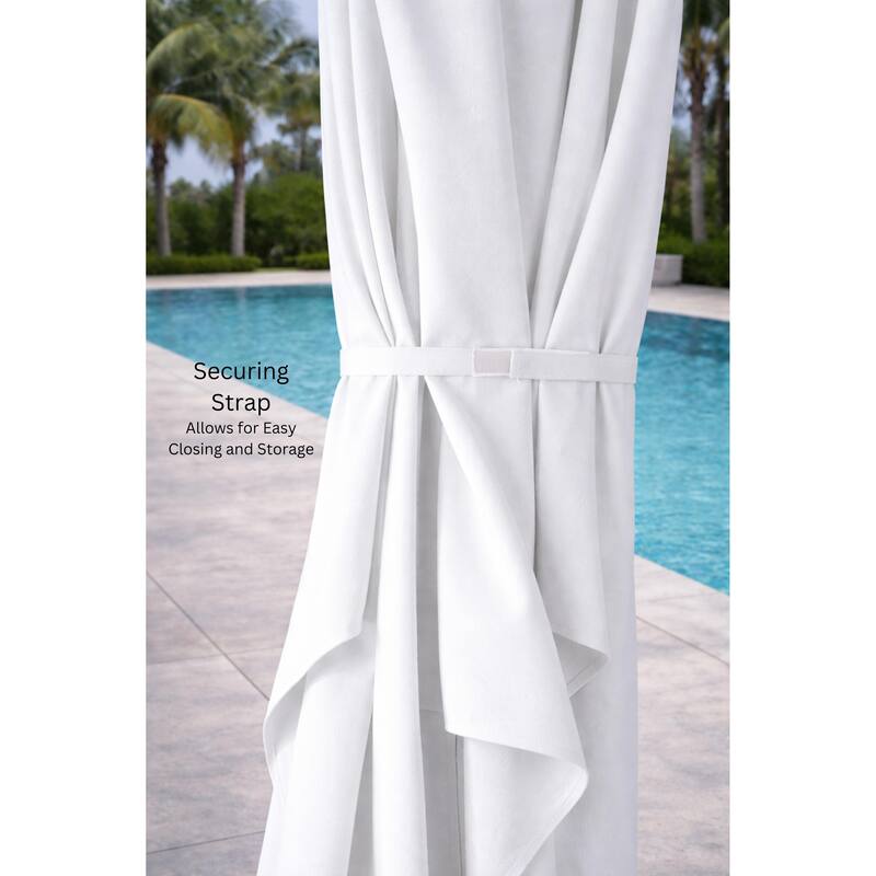 Piola All White 10 ft. Square Aluminum Outdoor Patio Cantilever Umbrella with Granite Base