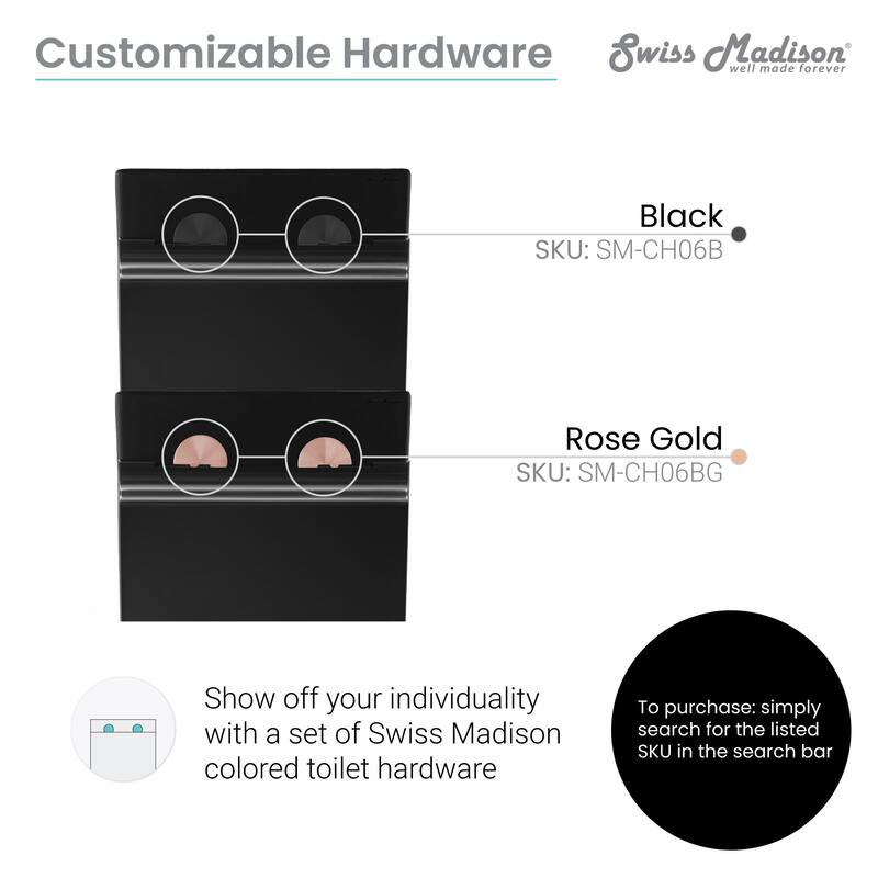 Swiss Madison Bastille Wall-Hung Toilet Bowl Only in Matte Black - 22.5" x 14.0" x 14.0"