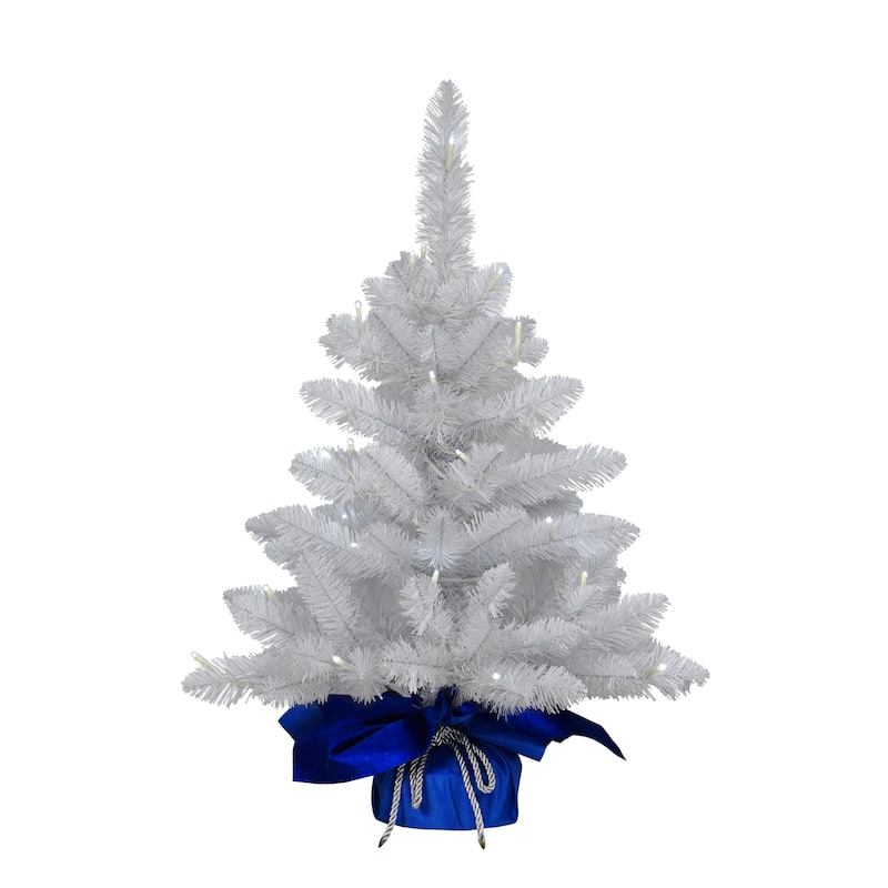 Puleo International White Pre-Lit 2' Tabletop Artificial Christmas Tree