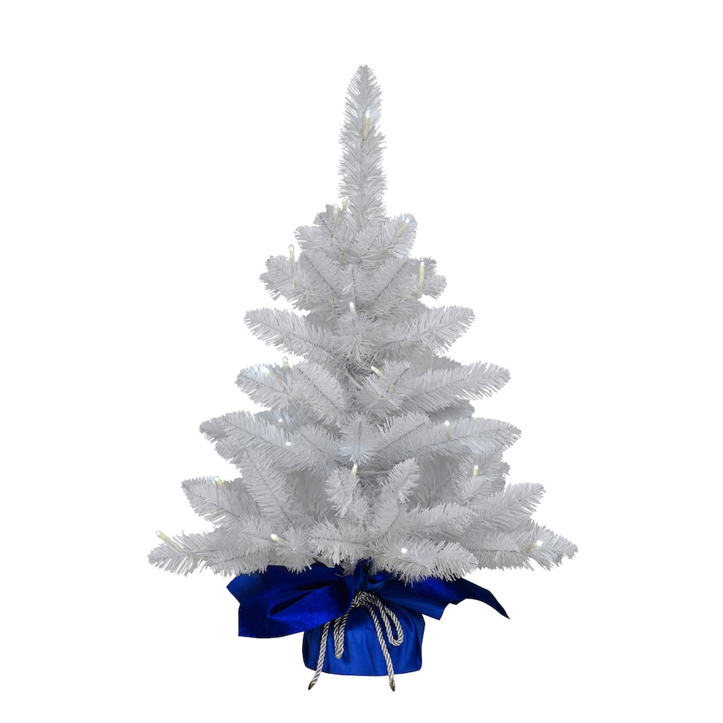 Puleo International White Pre-Lit 2' Tabletop Artificial Christmas Tree