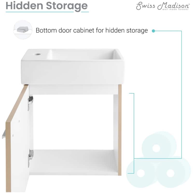 Swiss Madison SM-BV616 Colmer 19" Wall Mounted Single Basin Vanity Set