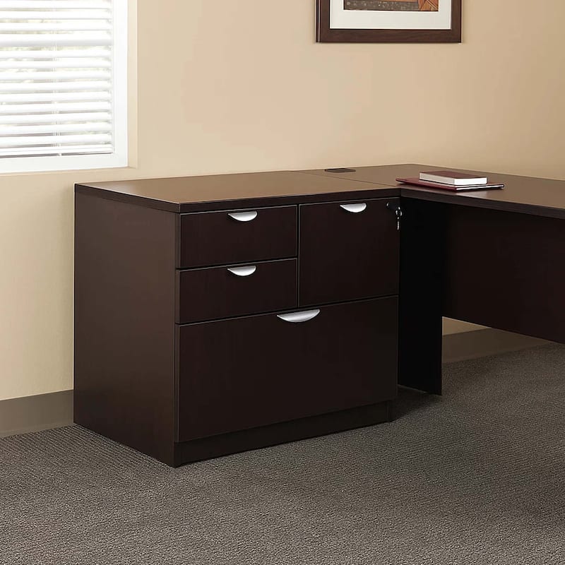 Ley 4 Drawer Lateral File Cabinet, Mocha Brown Office Storage