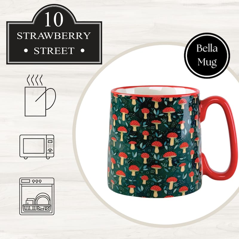 10 Strawberry Street Bella Flora Mugs, Set of 4
