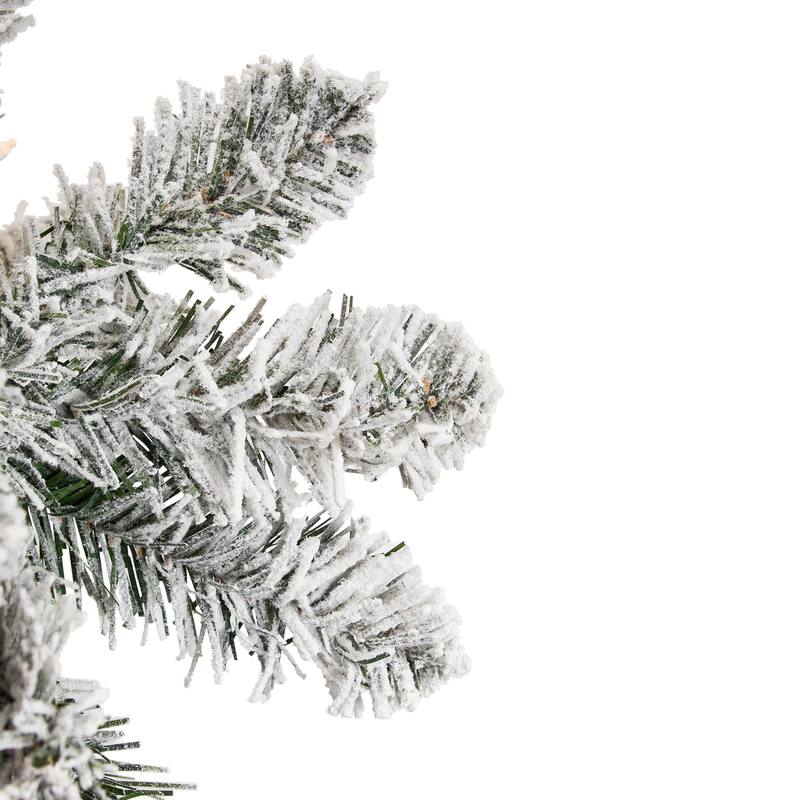 4.5' Medium Flocked Winema Pine Artificial Christmas Tree Clear Lights - 4.5 Foot