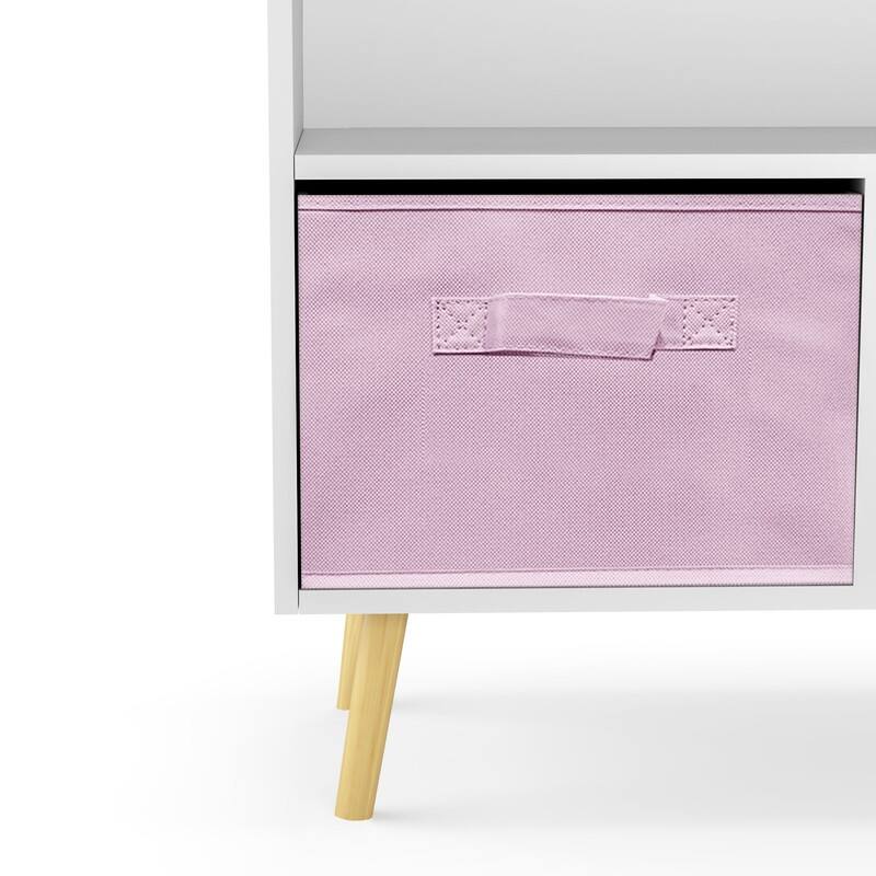 Toy Storage Cabinet,Kids bookcase with Collapsible Fabric Drawers