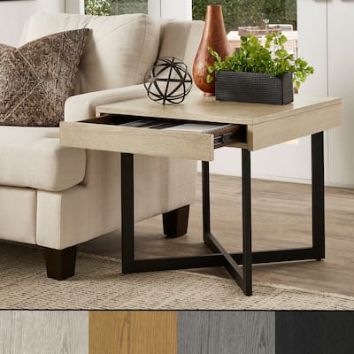 Eldersley Wood Finish End Table with One Drawer by iNSPIRE Q Modern