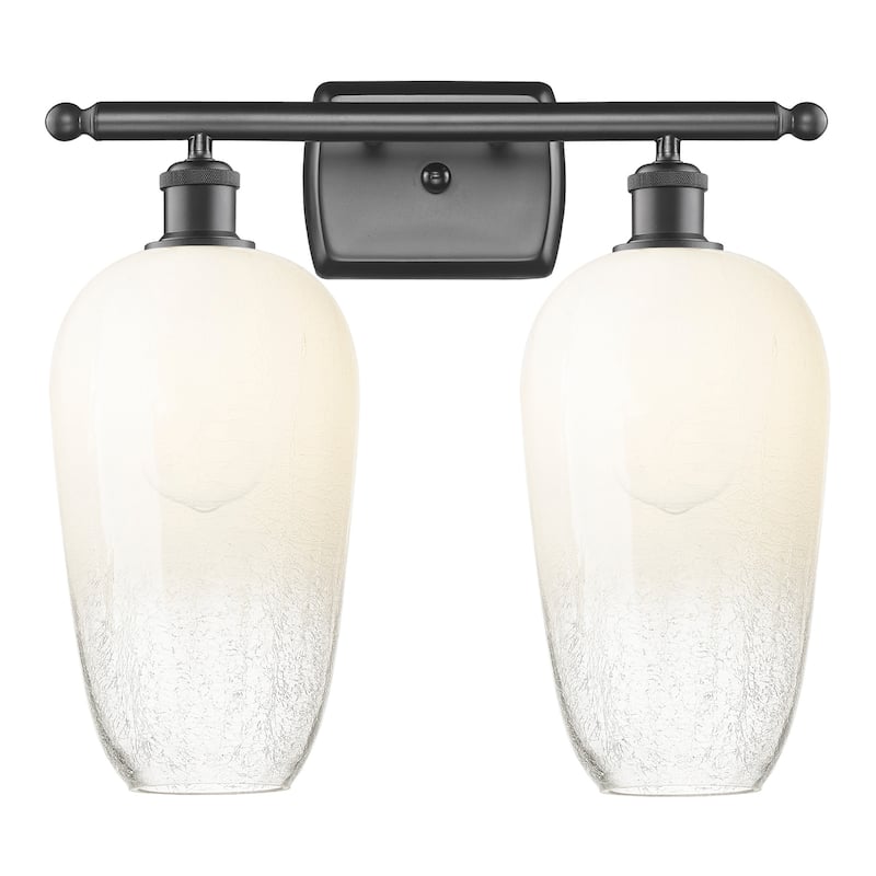 Innovations Lighting 516-2W-16-17 Brookhaven Flute Vanity Brookhaven - Oil Rubbed Bronze / Opal