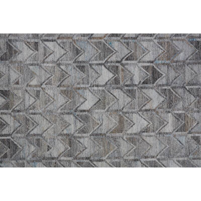 Elstow Eco-Friendly Moroccan Chevron Rug, Light/Dark Gray