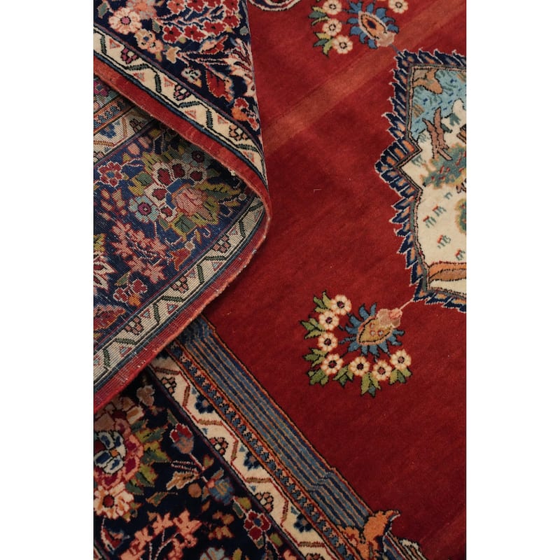 Hand Knotted Oriental 100% Wool Carpet Traditional Medallion Oranges & Rust Kashan Area Rug - 6' 9'' X 4' 3''