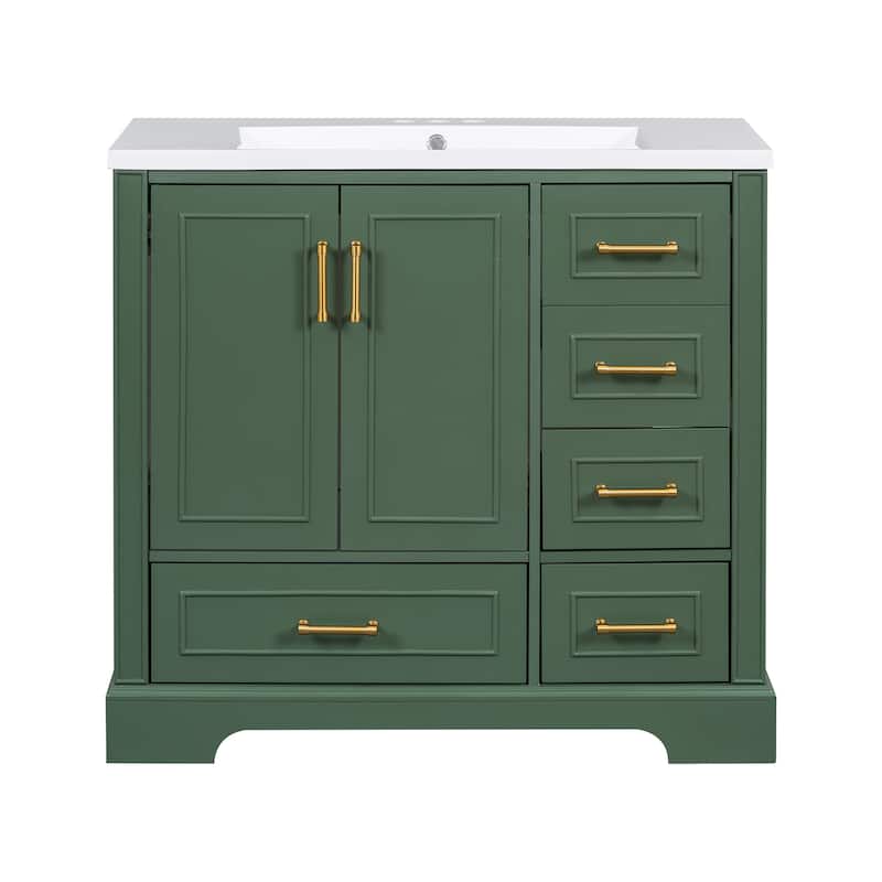 36-inch Traditional Bathroom Vanity with Four Drawers