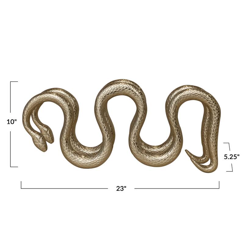 Cast Aluminum Snake Shaped Bottle Holder - 10.0"L x 5.25"W x 23.0"H