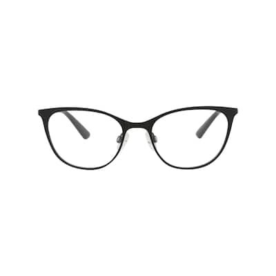McQ Alexander McQueen Cat Eye-Frame Metal Optical Frames, Transparent Lens, Matte Black Frame