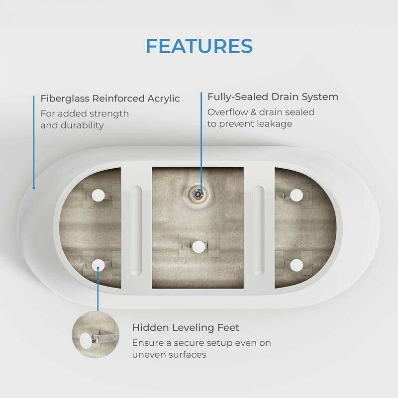 OVE Ayago Free Standing Bathtub Kit with extra Hardware