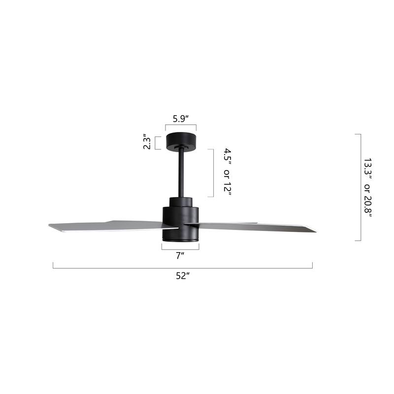 MLiAN 52" Plywood DC Motor Integrated LED Ceiling Fan with Remote Control - 52 inch
