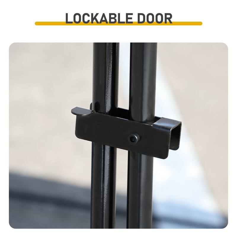 13x10 ft Metal Chicken Coop with Walk-In Run and Waterproof Cover