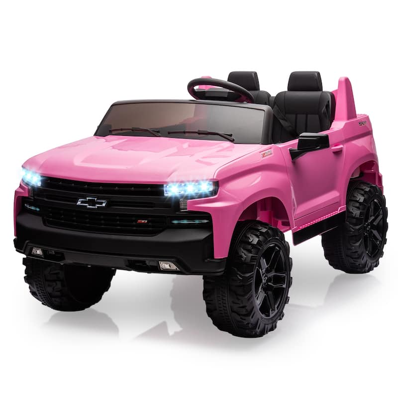 24V 2-Seater Truck Licensed Chevrolet Silverado Ride On Toy - Pink
