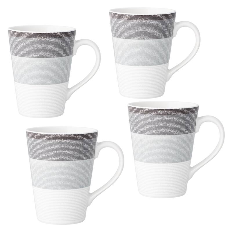 Noritake Colorscapes Layers Set Of 4 Mugs, 12 Oz. - Charcoal