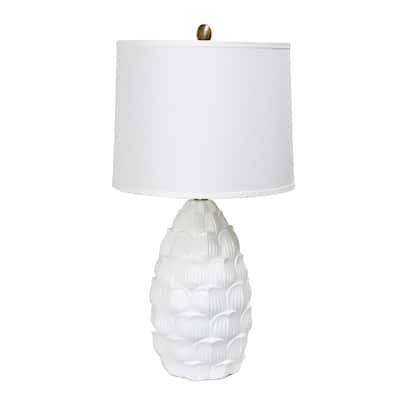 Lalia Home 28" Tall Coastal Seashell Table Lamp with White Shade - 28