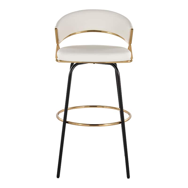 Silver Orchid Tatyana 30" Fixed-Height Bar Stool with Metal Legs (Set of 2)