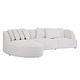 preview thumbnail 13 of 59, Contempory Curved L-Shaped Sectional Sofa with Chaise – Extra Wide White Upholstered Luxury Lounge