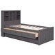 preview thumbnail 16 of 42, Wood Storage Platform Bed Frame with Twin Trundle & Charging Station