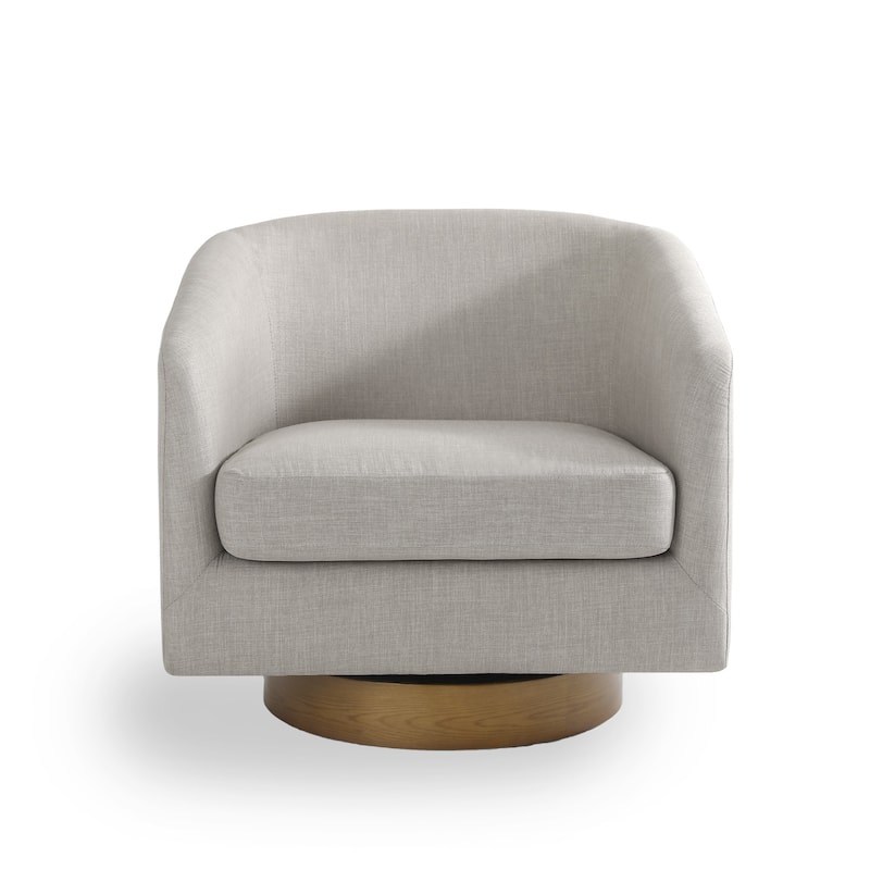 2 Set Modern Wide Round Swivel Accent Barrel Chairs