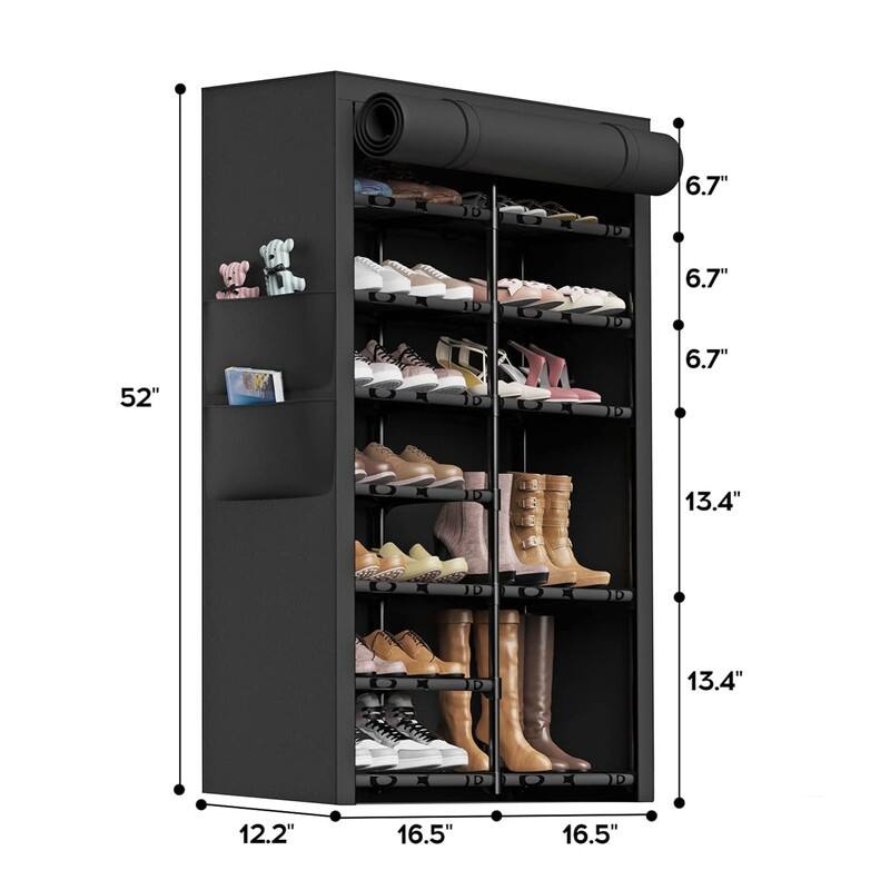 Shoe and Boot Organizer 8 Tier Shoe Rack, Heavy Duty Freestanding Metal