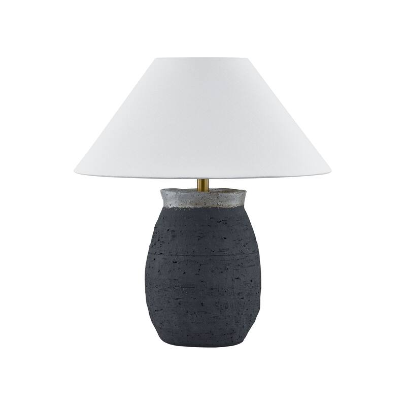 Patrick 19" Table Lamp with Linen Shade, Black (Set of 2)