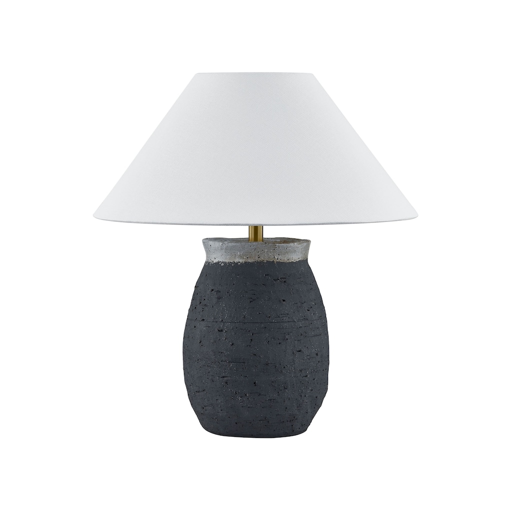 Patrick 19" Table Lamp with Linen Shade, Black