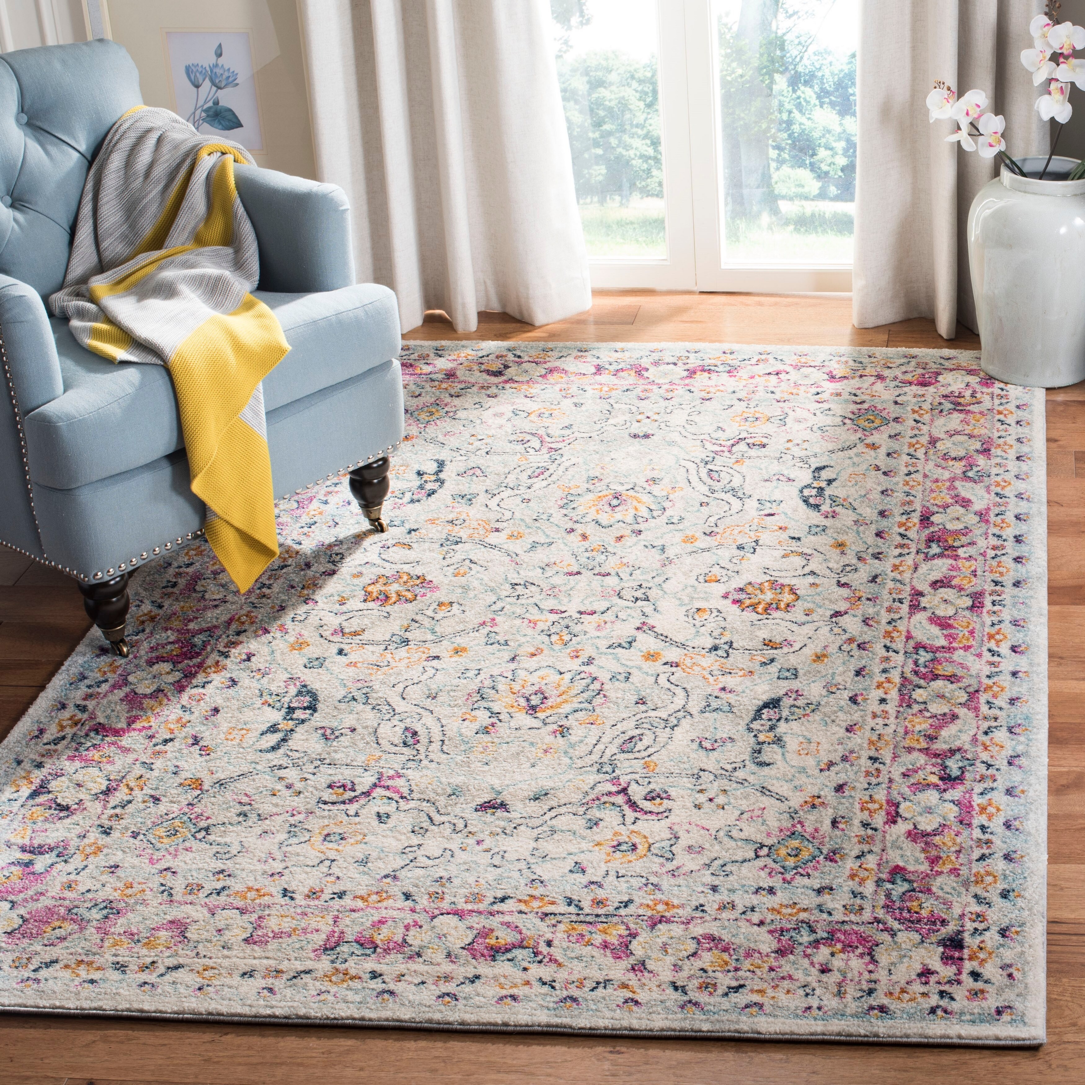 Home & Garden Bohemian Transitional Cream Light Grey Round ... (3500 x 3500 Pixel)