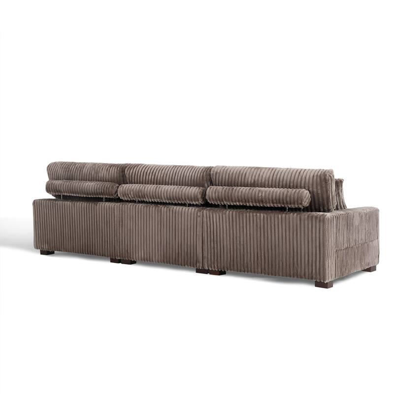 114.5" W Upholstered Sectional Modular Sofa with 2 Ottomans