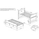 preview thumbnail 21 of 41, Taylor & Olive Begonia Twin Bed with Twin Trundle & 3 Built in Drawers