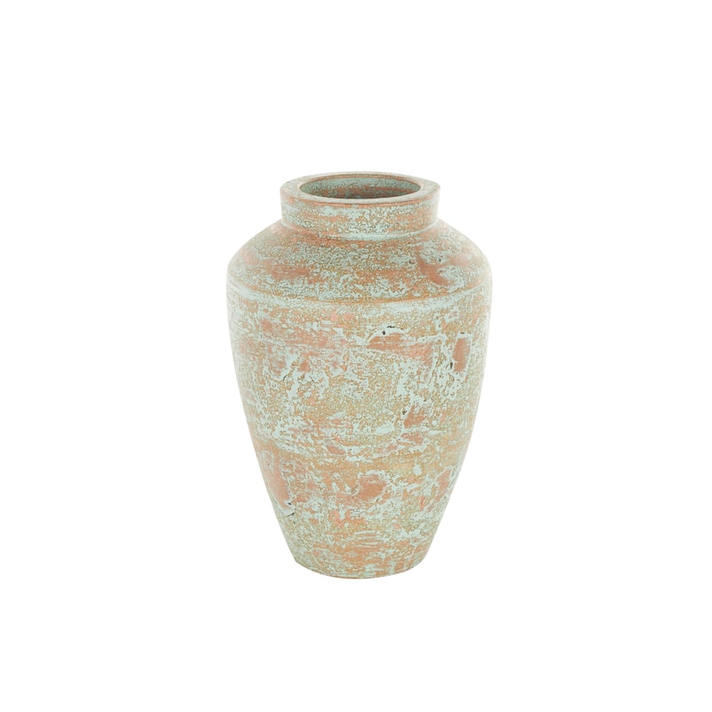 Brown Ceramic Antique Style Textured Patina Vase - Bed Bath & Beyond ...