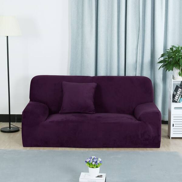 Shop Flannel Stretch Couch Loveseat Person Chair Cover Sofa