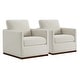 preview thumbnail 136 of 172, Shane Modern Swivel Accent Arm Chair Set of 2 - White-Fabric