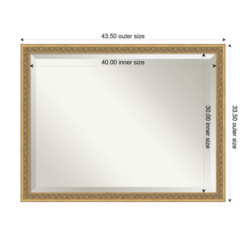 Carter Dark Gold Beveled Wood Framed Bathroom Vanity Wall Mirror - Carter Dark Gold - 44 x 34 in