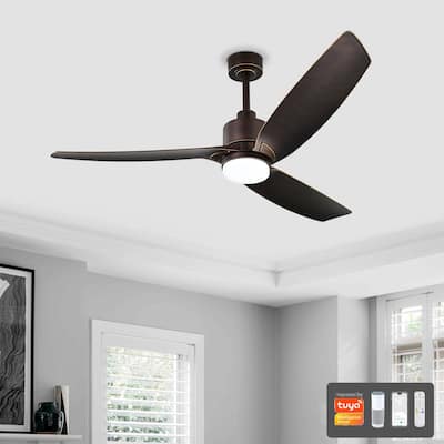 Genson SMART Oil Rubbed Bronze 3-Blade LED Lighted Ceiling Fan with Remote