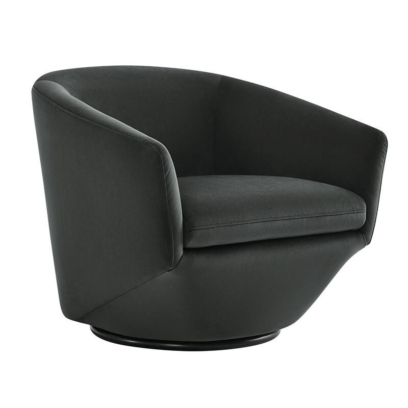 Joey Swivel Accent Chair - Black Velvet