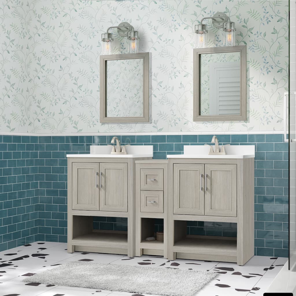 Blakely Double Vanity with Mirror and 12-inch Cabinet