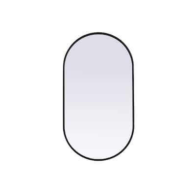 Indigo Home Metal Frame Oval Mirror 20x36 Inch