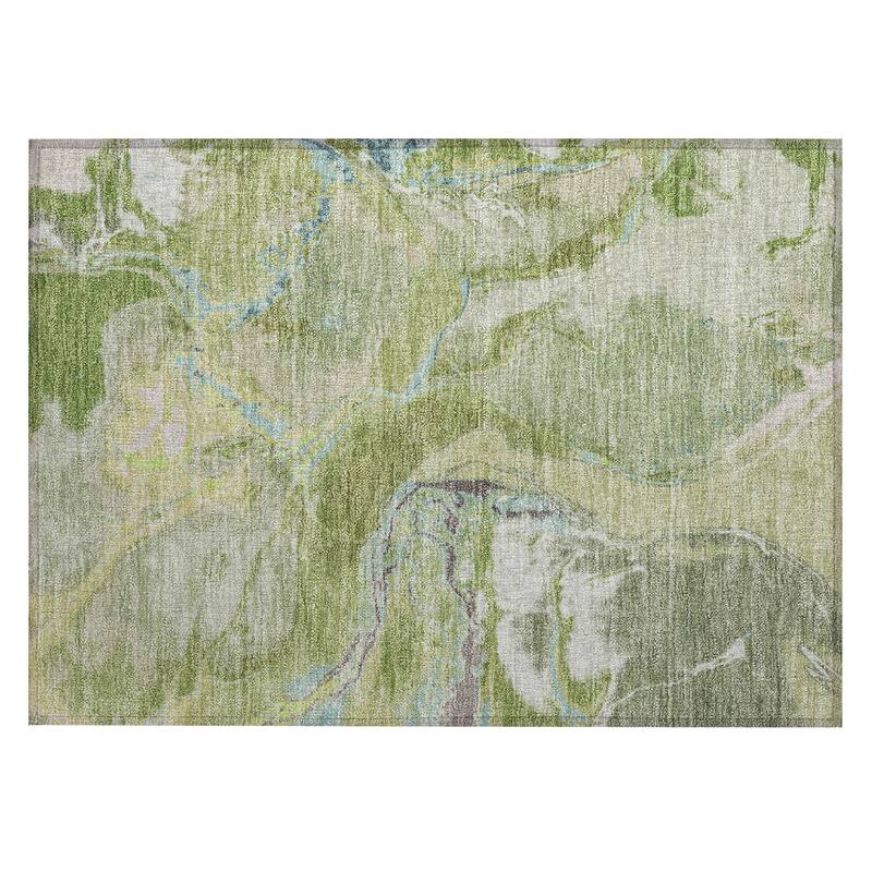 Machine Washable Indoor/ Outdoor Modern Abstract Chantille Rug