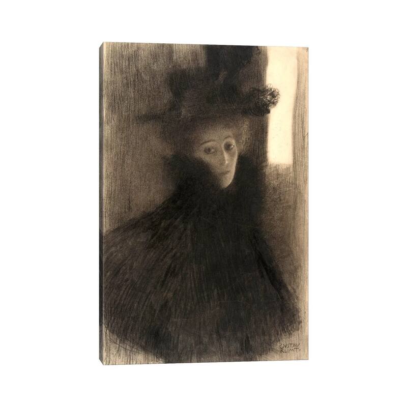 iCanvas "Portrait of a Lady with Cape and Hat" by Gustav Klimt Canvas Print